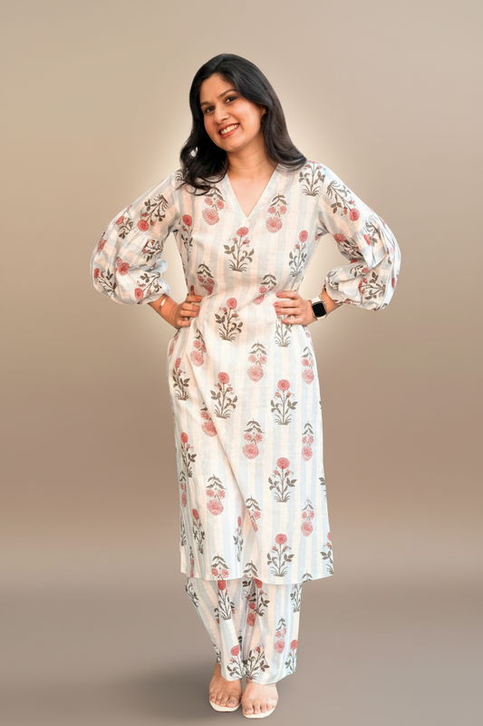 Peekaboo Blue Kurta Set