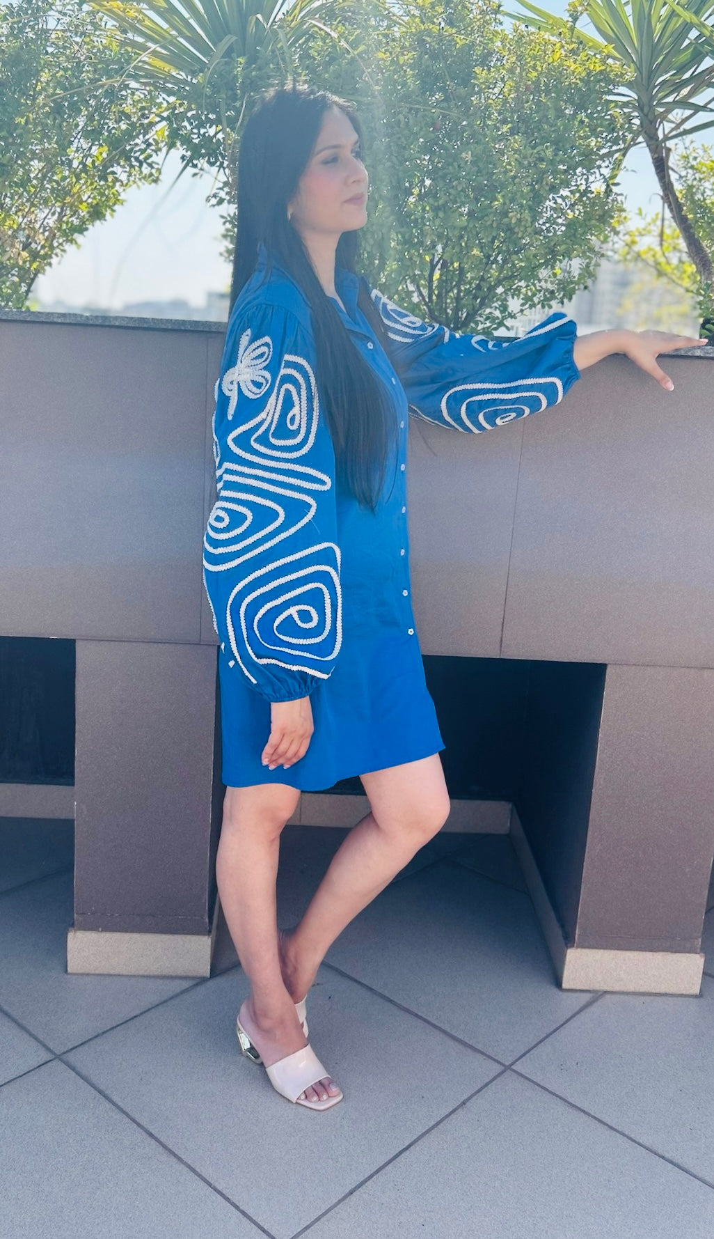Blue Aura Shirt Dress