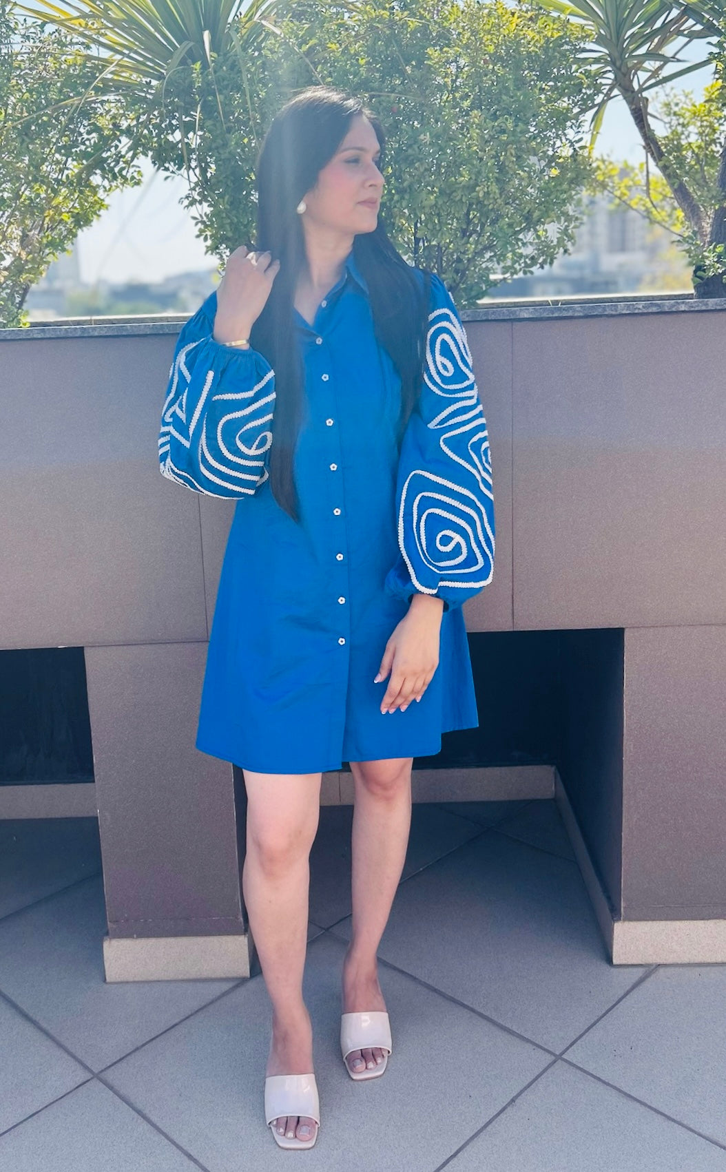 Blue Aura Shirt Dress