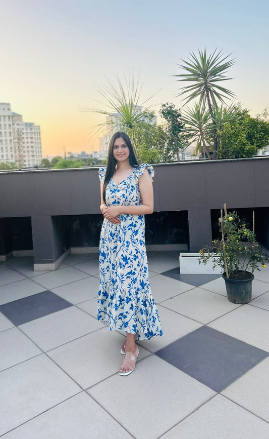 Blue Bloom Maxi Dress