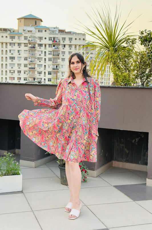 Bohemian Bloom Shirt Dress