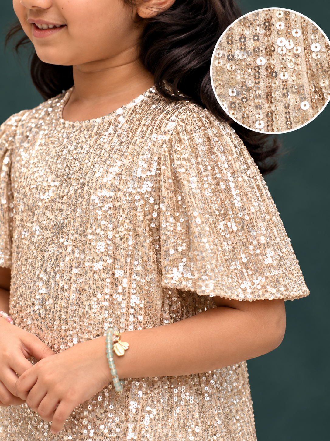 Golden Hour Dress – Kids - sequin detail