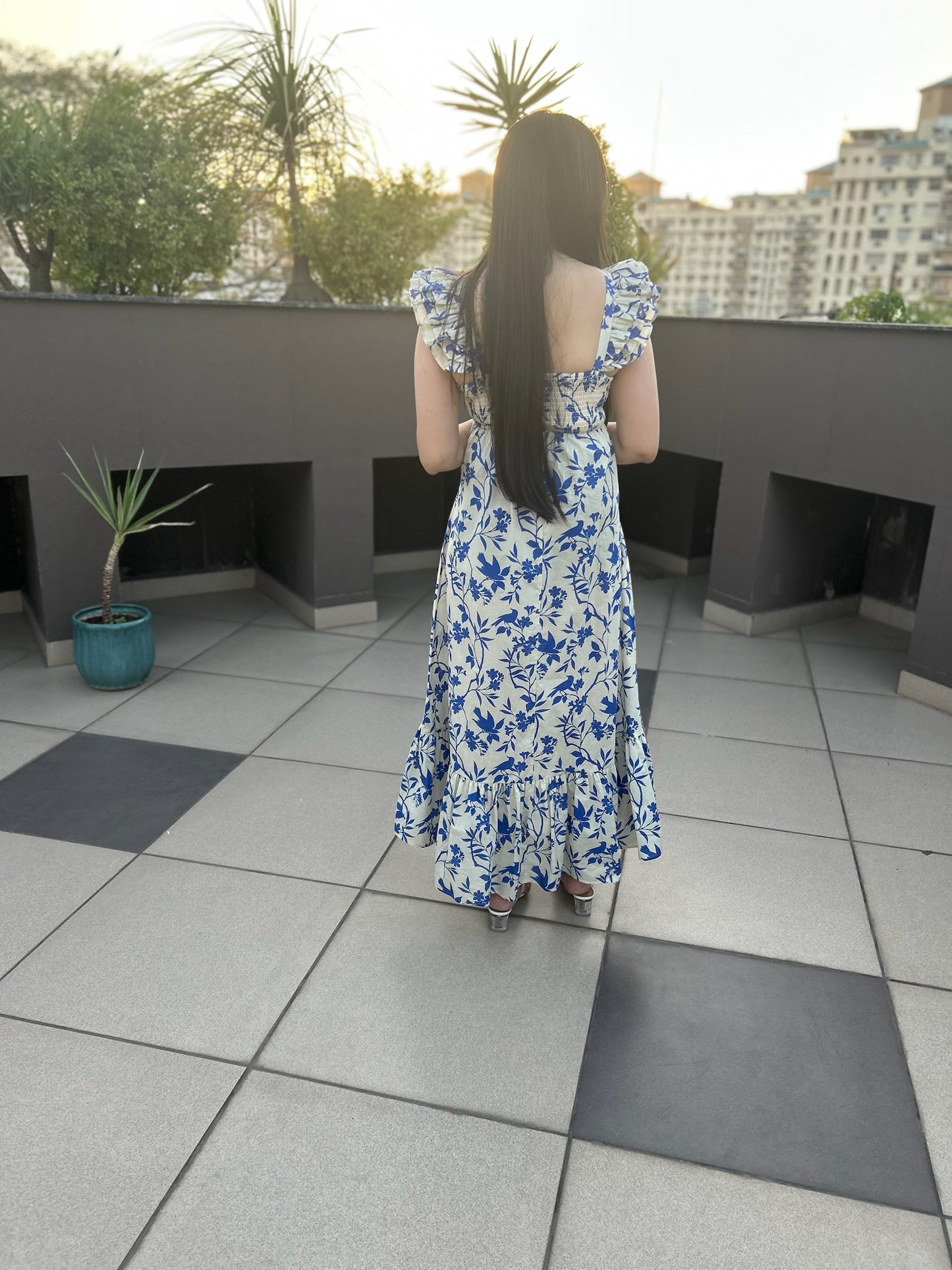 Blue Bloom Maxi Dress