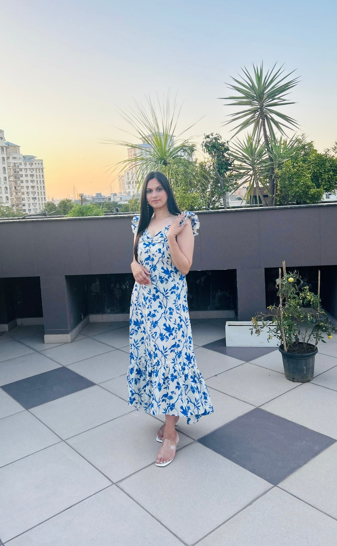 Blue Bloom Maxi Dress