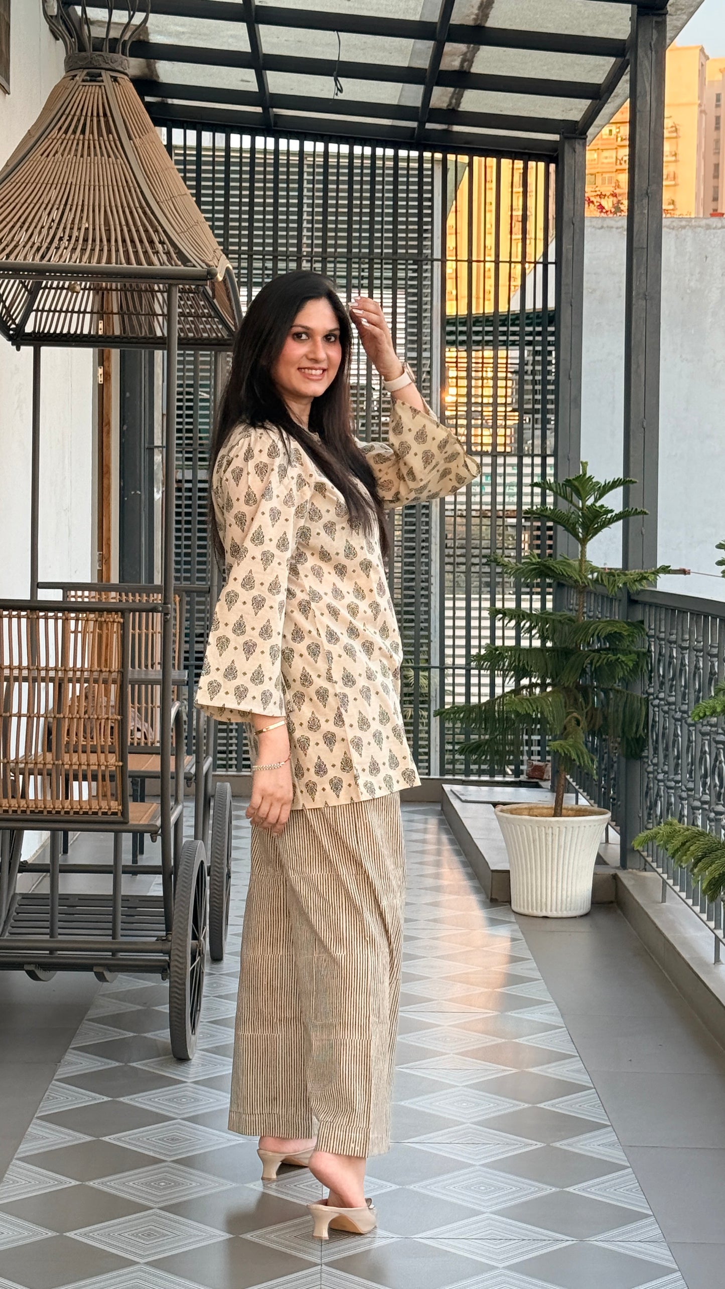 Naina Beige Co-ord Set