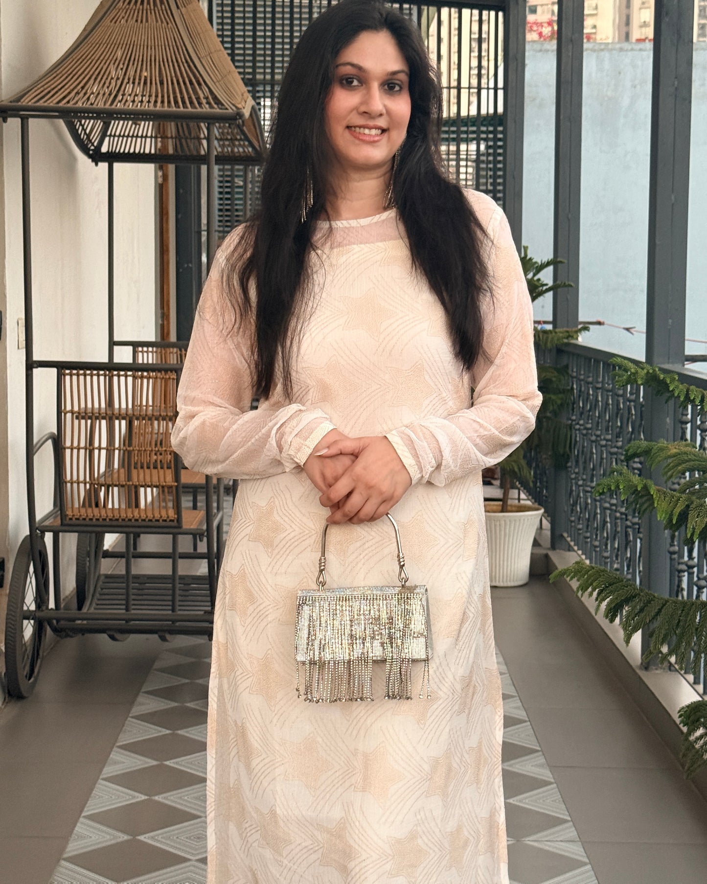 Chandni Noor 3-Piece Chiffon Set (IVORY)