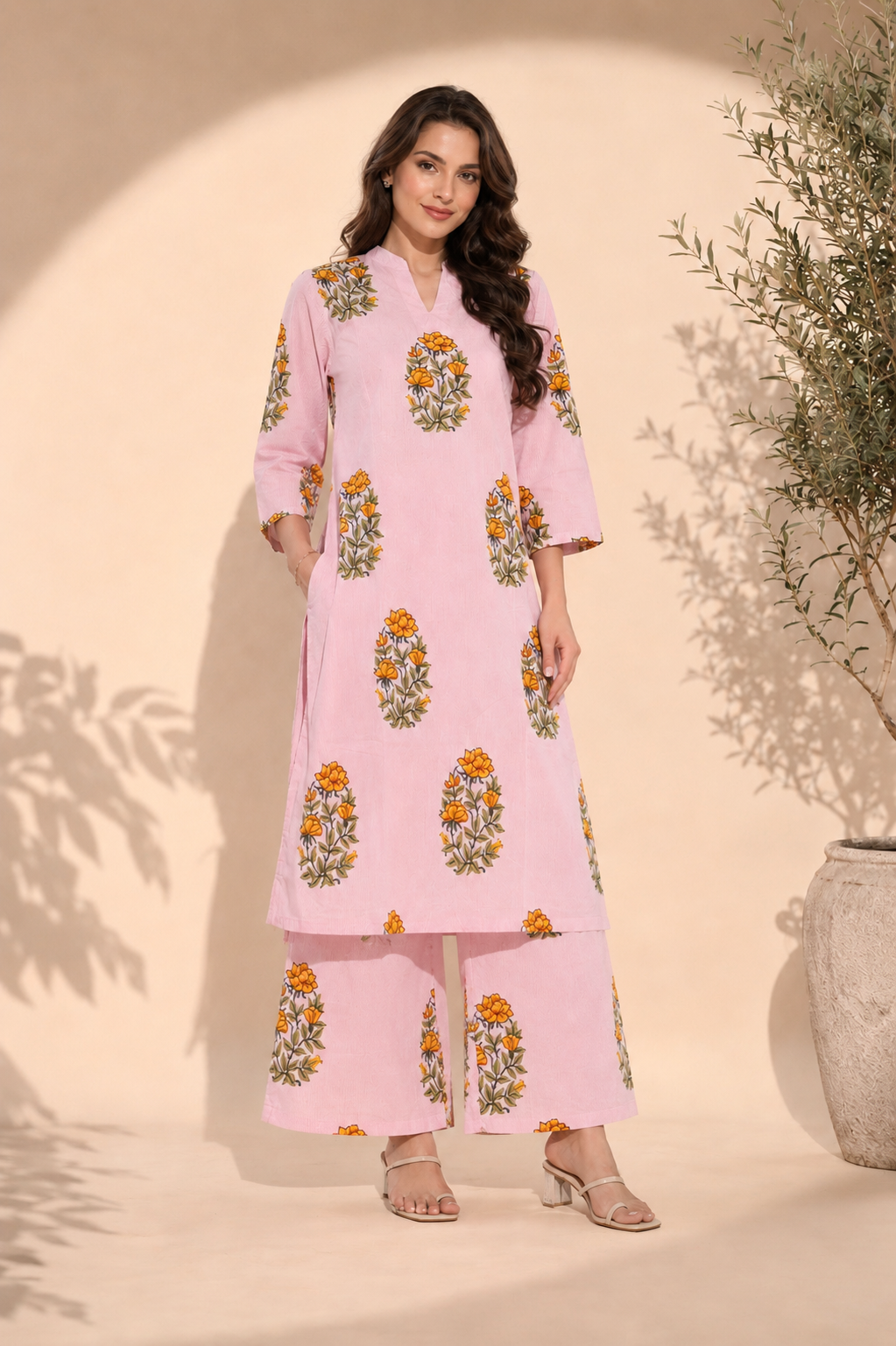 Blushy Kurta Set - studio front
