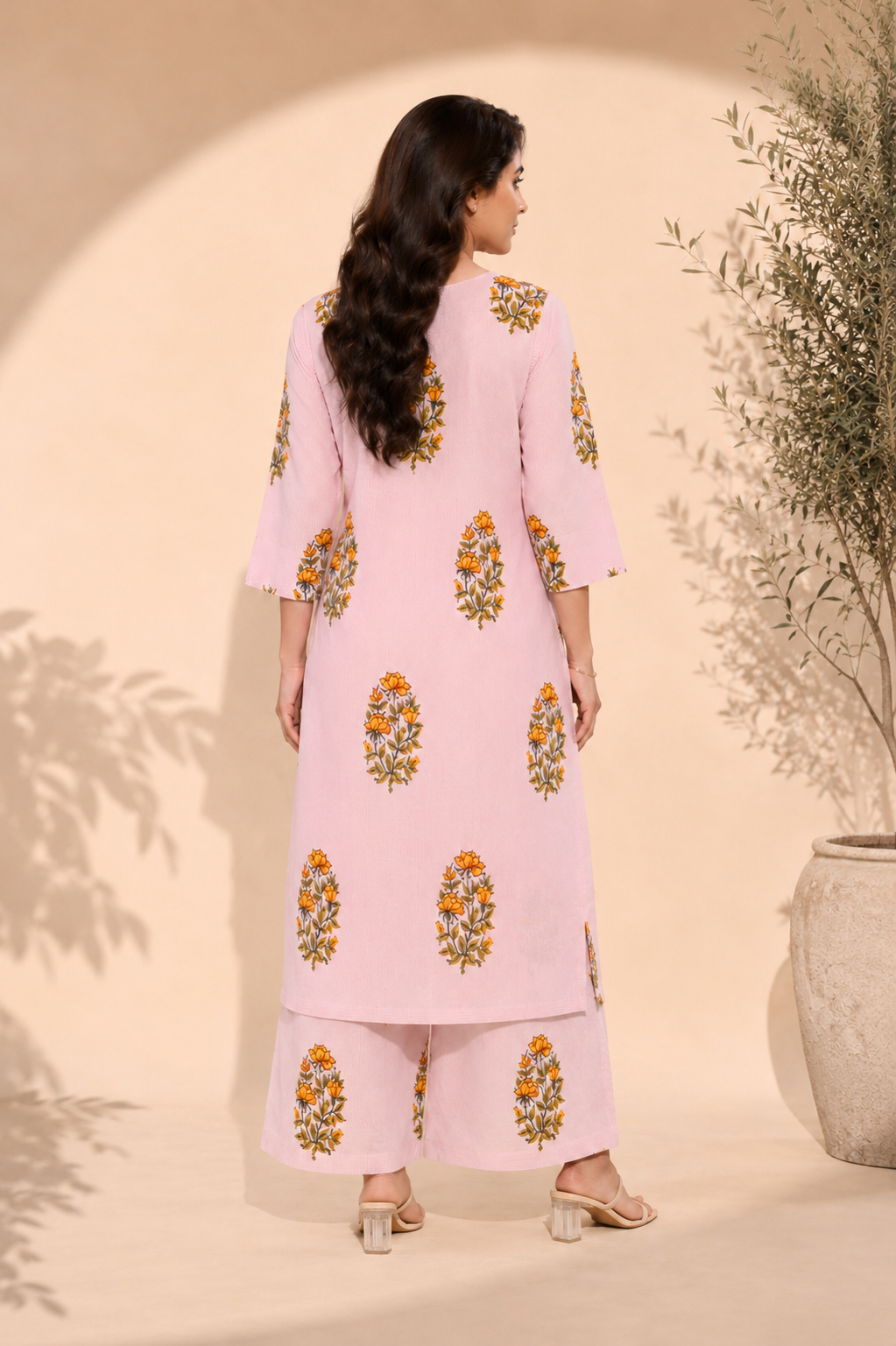 Blushy Kurta Set - studio back