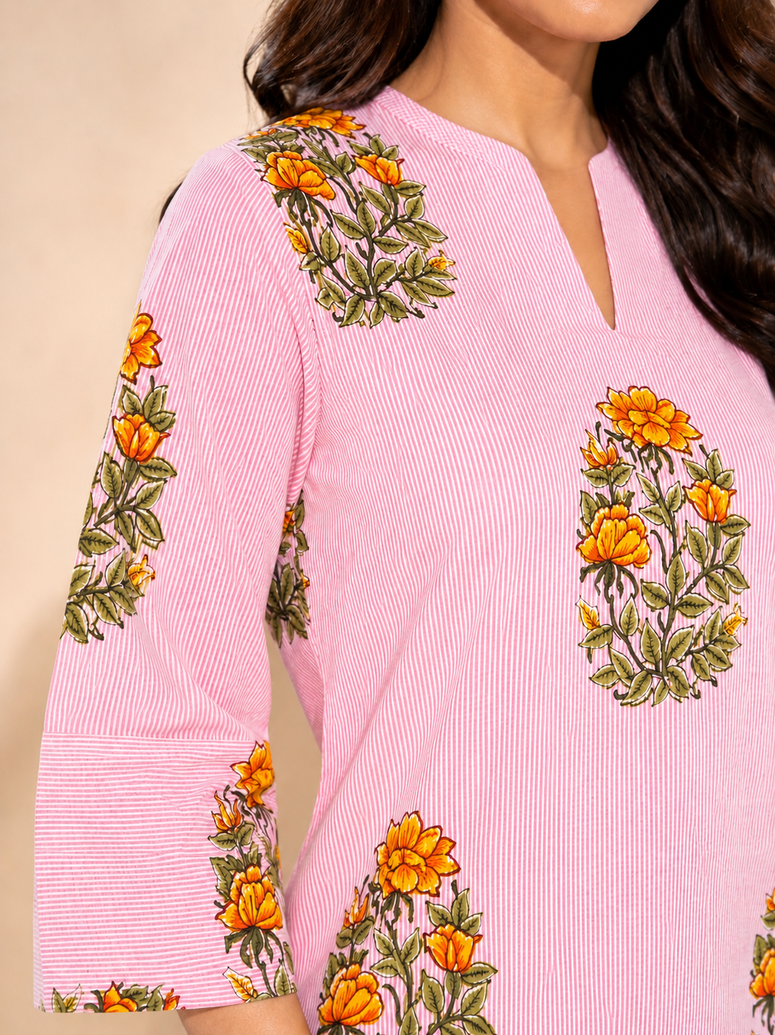 Blushy Kurta Set - print detail