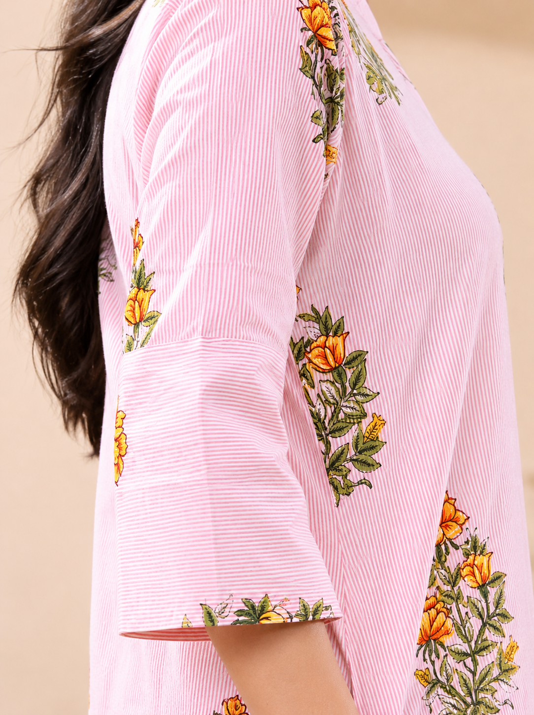 Blushy Kurta Set - sleeve detail