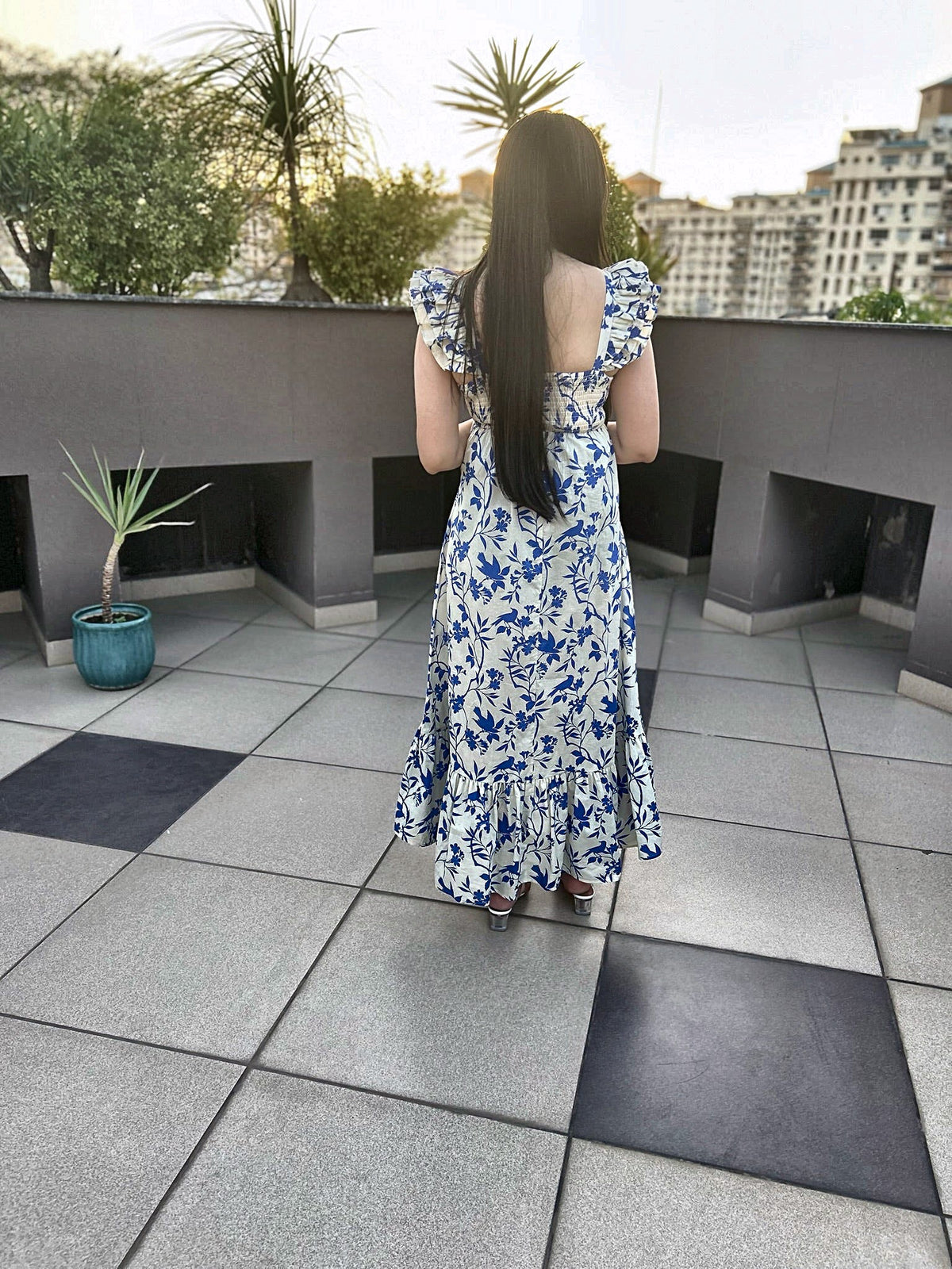 Blue Bloom Maxi Dress