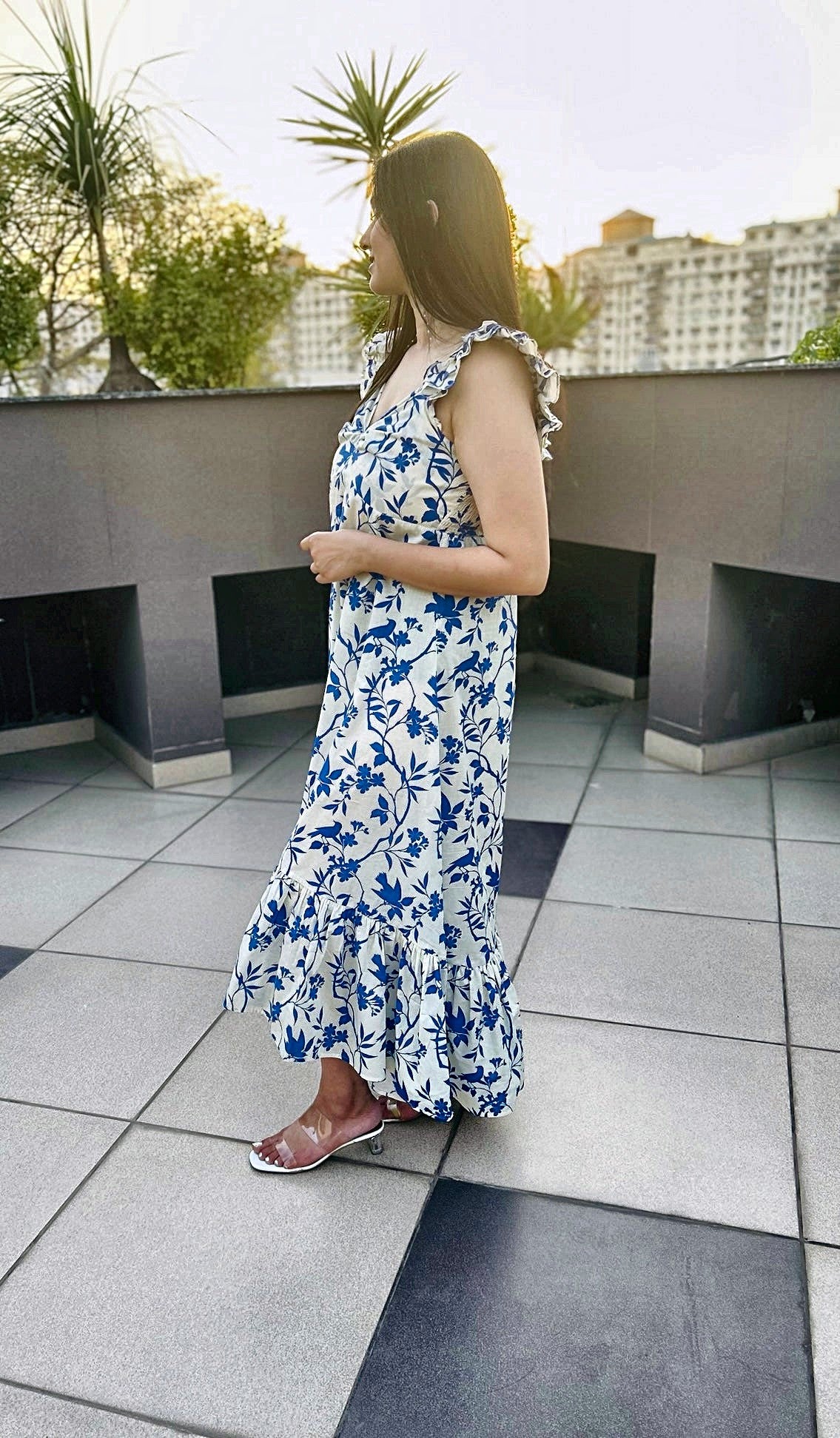 Blue Bloom Maxi Dress