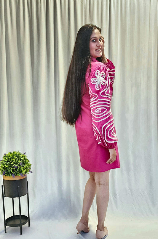 Fuchsia Aura Shirt Dress