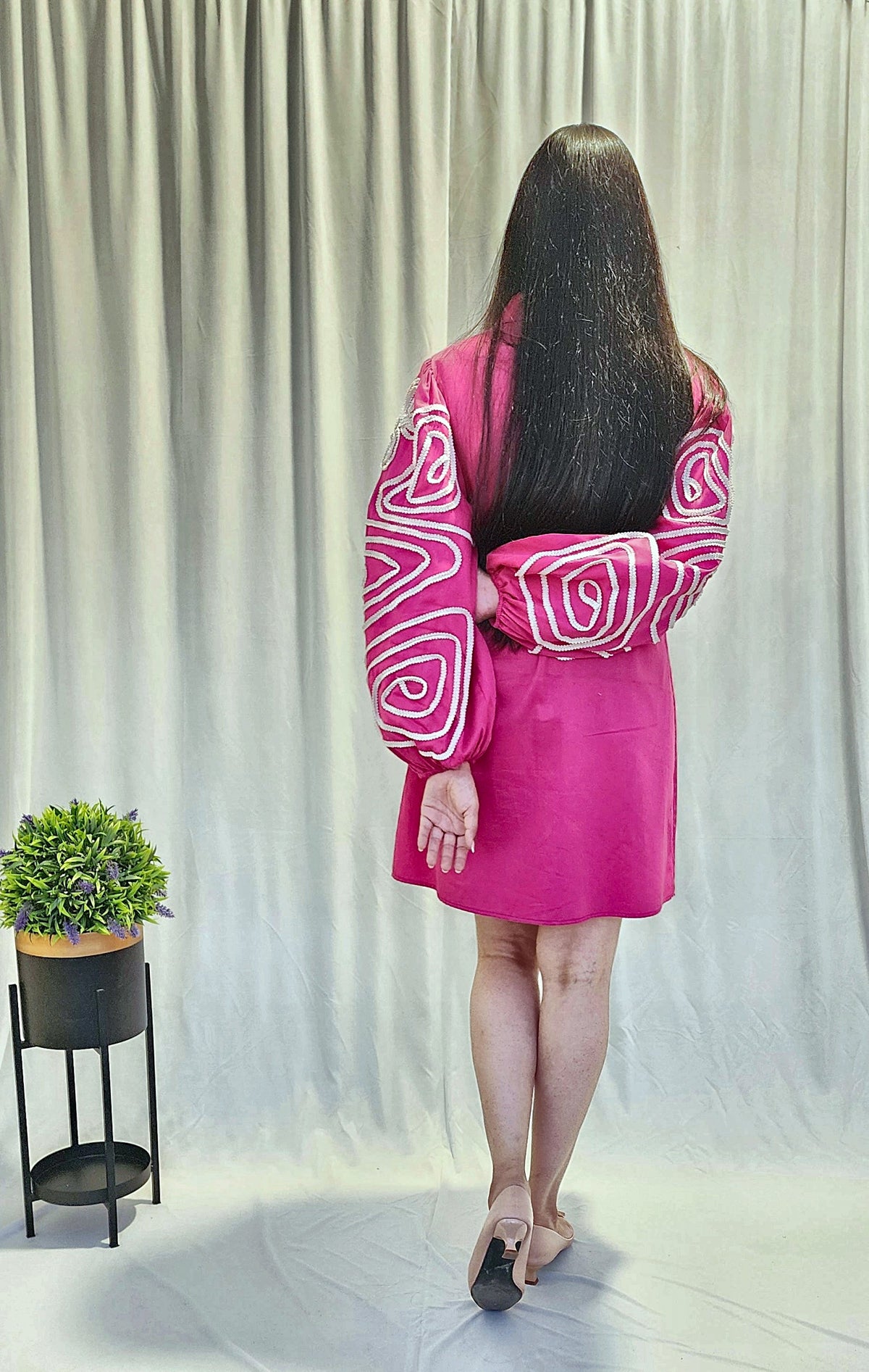 Fuchsia Aura Shirt Dress
