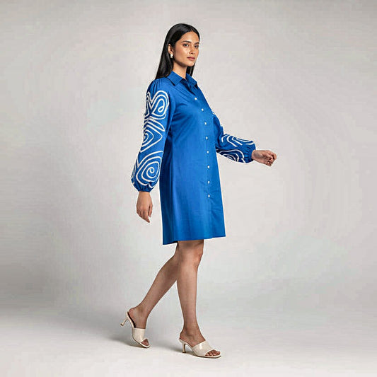 Blue Aura Shirt Dress