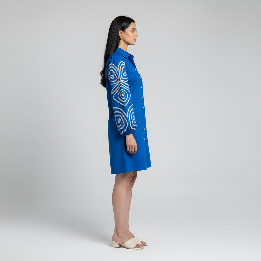 Blue Aura Shirt Dress