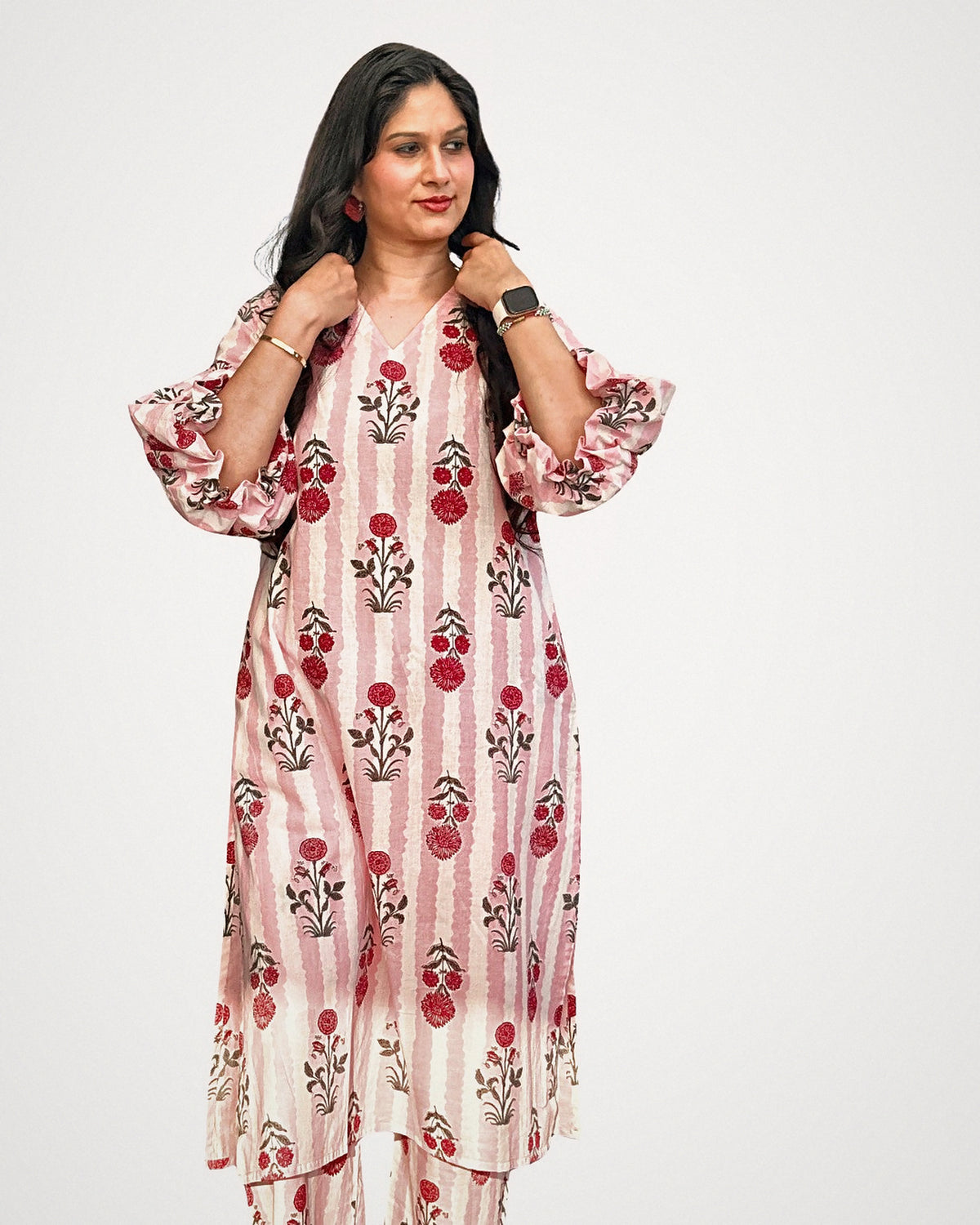 Peekaboo Pink Kurta Set - front
